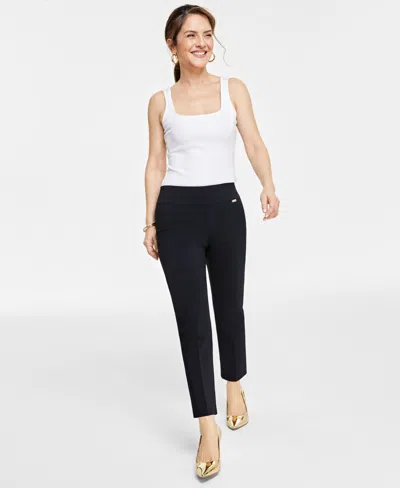 Inc International Concepts Petite Mid-rise Crop Pants, Created For Macy's In Deep Black
