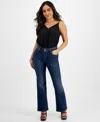 Inc International Concepts Petite Mid-rise Flare Denim Jeans, Created For Macy's In Dark Indigo