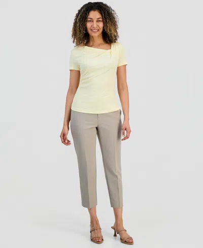 Inc International Concepts Petite Mid-rise Slim Trousers, Exclusively At Macy's In Nude