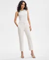 Inc International Concepts Women's Button-trim Wide-leg Pants, Created For Macy's In Vintage Cream