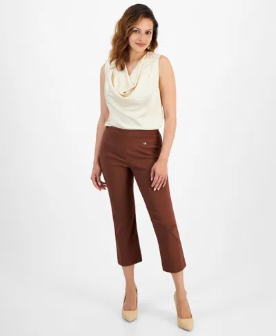 Inc International Concepts Petite Mid-rise Straight-leg Capri Pants, Created For Macy's In French Cafe