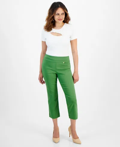 Inc International Concepts Petite Mid-rise Straight-leg Capri Pants, Created For Macy's In Lush Fern