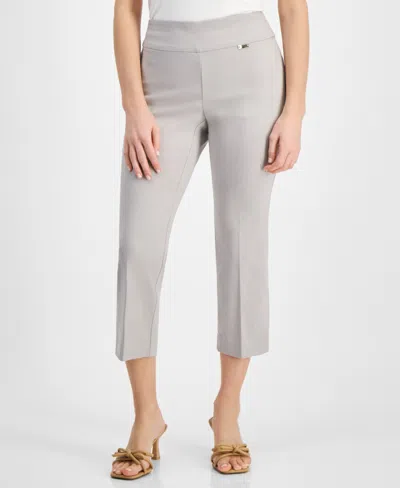 Inc International Concepts Petite Mid-rise Straight-leg Capri Pants, Created For Macy's In Steamy Grey