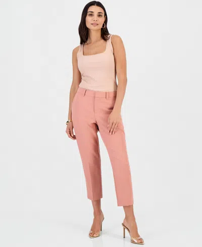 Inc International Concepts Petite Mid-rise Slim Trousers, Exclusively At Macy's In Pink