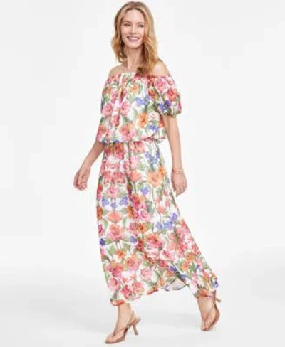 Inc International Concepts Petite Off The Shoulder Top Floral Print Skirt Created For Macys In Marini