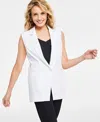 INC INTERNATIONAL CONCEPTS PETITE ONE-BUTTON SLEEVELESS BLAZER, CREATED FOR MACY'S