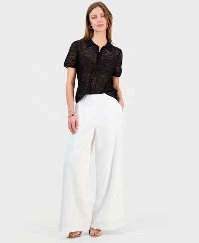 Inc International Concepts Petite Pleated Pull-on Wide-leg Pants, Macy's Exclusive In White