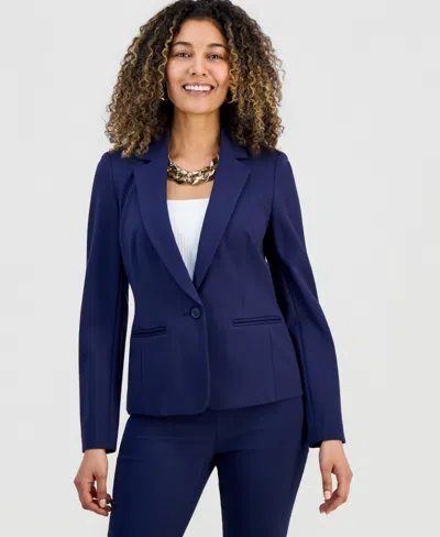 Inc International Concepts Petite Ponte Blazer, Created For Macy's In Blue