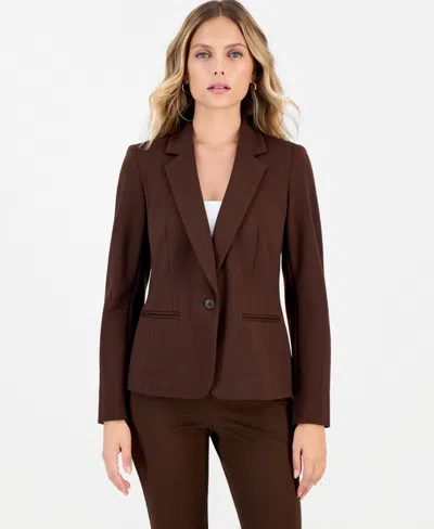 Inc International Concepts Petite Ponte Blazer, Created For Macy's In Brown