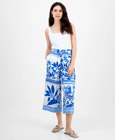 Inc International Concepts Petite Printed High-rise Cropped Pants, Exclusively At Macy's