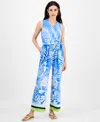 Inc International Concepts Petite Printed Tie-waist Jumpsuit, Exclusively At Macy's