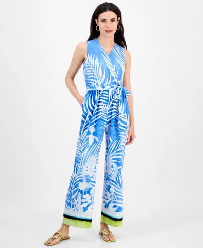 Inc International Concepts Petite Printed Tie-waist Jumpsuit, Exclusively At Macy's