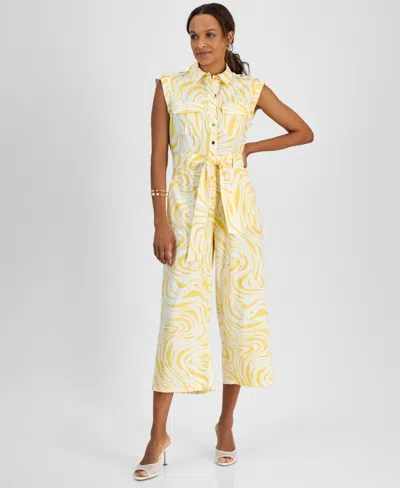 Inc International Concepts Petite Printed Utility Jumpsuit, Exclusively At Macy's In Mabry Stripe
