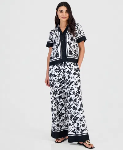 Inc International Concepts Petite Printed Wide-leg Pants, Macy's Exclusive In Multi