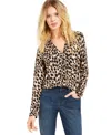 Inc International Concepts Petite Printed Zip-pocket Long-sleeve Top, Created For Macy's In Ombre Cheetah