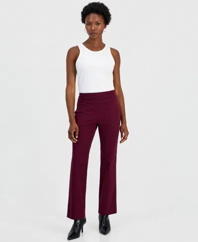 Inc International Concepts Petite Pull-on Bi-stretch Bootcut Pants, Macy's Exclusive In Black