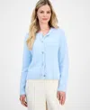 Inc International Concepts Petite Rhinestone-button Cardigan, Macy's Exclusive In Blue