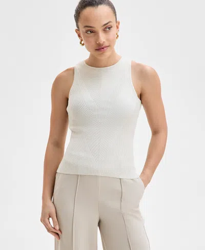 Inc International Concepts Petite Ribbed Sweater Tank Top, Exclusively At Macy's In Cream W Go
