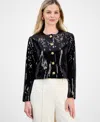 Inc International Concepts Petite Sequin Jacket, Macy's Exclusive In Black