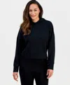 Inc International Concepts Petite Shine Embellished Hoodie, Macy's Exclusive In Black
