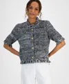 Inc International Concepts Petite Short-sleeve Cardigan, Exclusively At Macy's