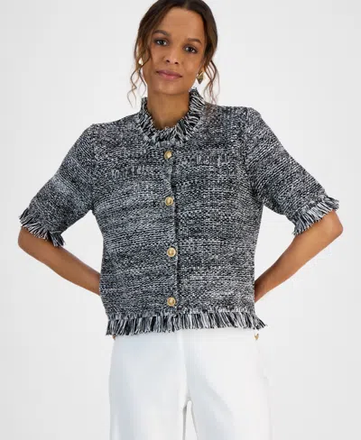 Inc International Concepts Petite Short-sleeve Cardigan, Exclusively At Macy's