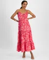 Inc International Concepts Petite Sleeveless Tiered Maxi Dress, Exclusively At Macy's In Red