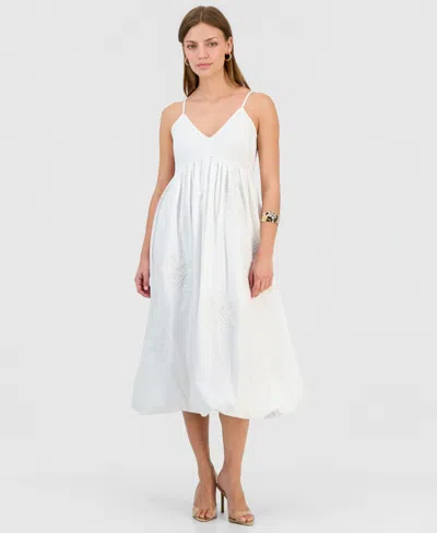 Inc International Concepts Petite Smocked-bodice Bubble Dress, Macy's Exclusive In White