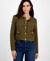 Inc International Concepts Petite Yarn-blend Button-down Cardigan Sweater, Created For Macy's In Green