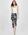 Inc International Concepts Women's Tummy-control Pull-on Capri Pants, Created For Macy's In Black