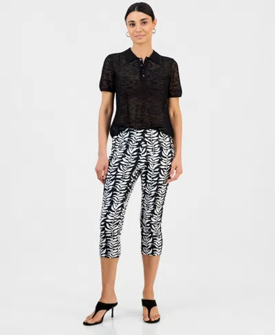 Inc International Concepts Petite Tummy-control Pull-on Capri Pants, Created For Macy's In Multi