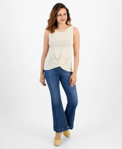 Inc International Concepts Petite Twist-front Sweater Tank Top, Created For Macy's In Brazilian Sand