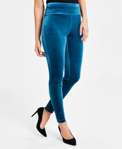 Inc International Concepts Petite Velvet Skinny Pants, Created For Macy's In Crimson Autumn