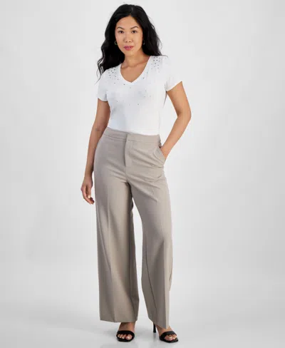 Inc International Concepts Petite Wide-leg Pants, Created For Macy's In Summer Straw