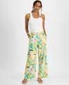 Inc International Concepts Plus Size Printed Pull-on Wide-leg Pants, Exclusively At Macy's In Plia Garde
