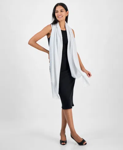Inc International Concepts Pleated Shine Wrap Scarf, Exclusively At Macy's In Bright White