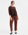 Inc International Concepts Plus Size Ara Animal-printed Cardigan, Macy's Exclusive In Brown