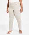 Inc International Concepts Plus Size Bengaline Skinny Pants, Created For Macy's In Gray