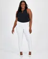 Inc International Concepts Plus Size Bengaline Skinny Pants, Created For Macy's In Bright White