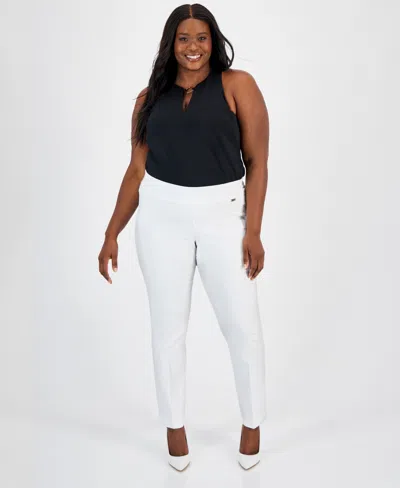 Inc International Concepts Plus Size Bengaline Skinny Pants, Created For Macy's In Bright White