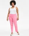 Inc International Concepts Plus Size Bengaline Skinny Pants, Created For Macy's In Pink Shade