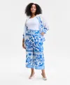 Inc International Concepts Plus Size Drawstring Wide-leg Pants, Exclusively At Macy's