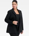 Inc International Concepts Plus Size Embellished Peak-lapel Blazer, Macy's Exclusive In Black