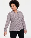Inc International Concepts Inc Plus Size Printed Flap-pocket Knit Shirt, Exclusively At Macy's