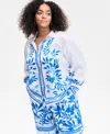 Inc International Concepts Plus Size Floral-print Blouse, Exclusively At Macy's