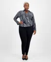 Inc International Concepts Plus Size High-rise Leggings, Macy's Exclusive In Black