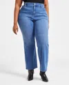 Inc International Concepts Plus Size Mid-rise Bootcut Jeans, Exclusively At Macy's In Light Indigo