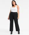 Inc International Concepts Plus Size Mid-rise Bootcut Pants, Macy's Exclusive In Black