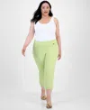 Inc International Concepts Plus Size Mid-rise Pull-on Capri Pants, Created For Macy's