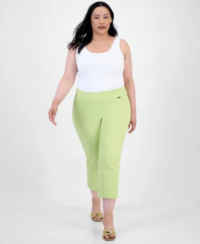 Inc International Concepts Plus Size Mid-rise Pull-on Capri Pants, Created For Macy's